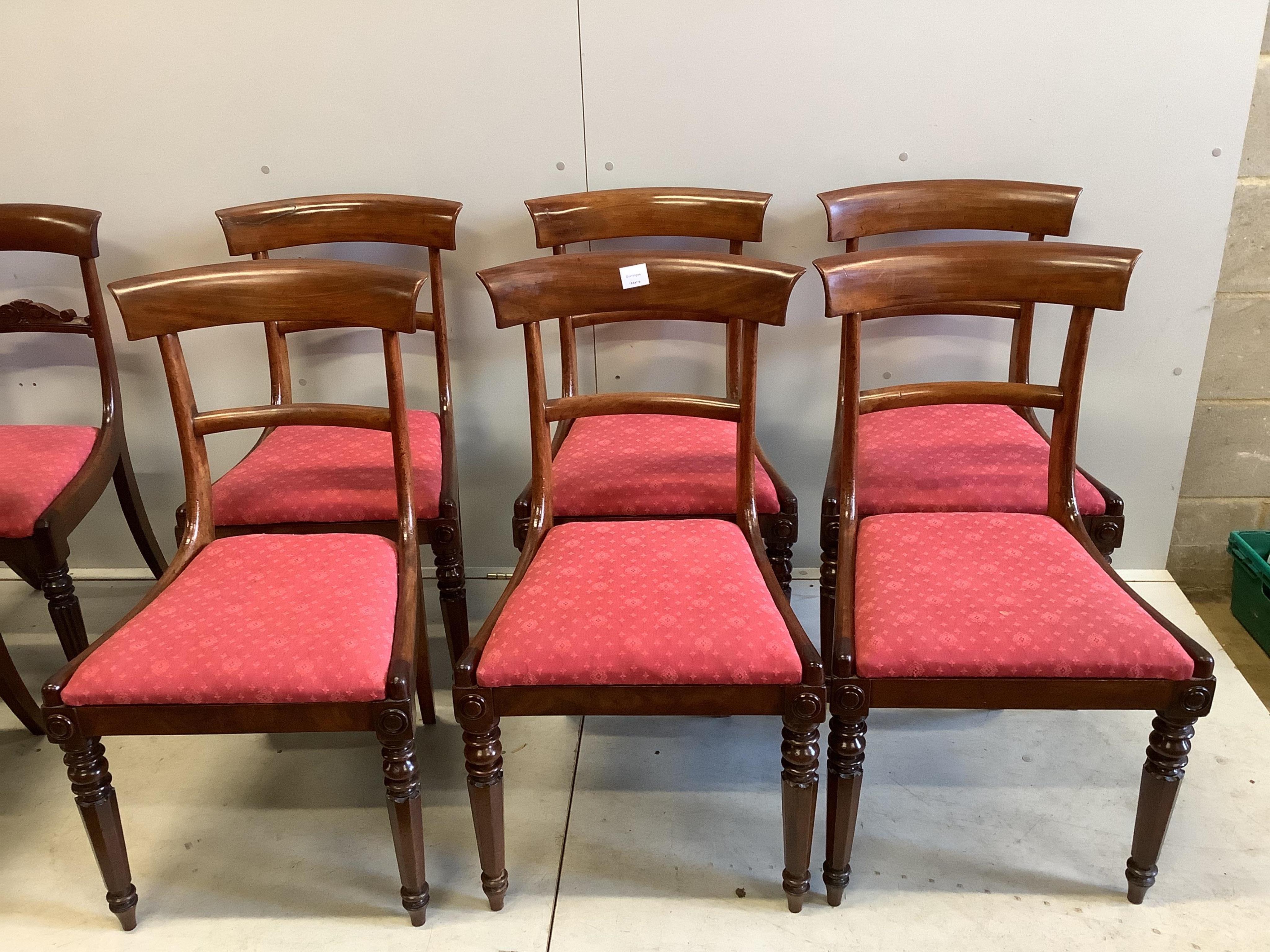 Ten Regency mahogany dining chairs, consisting a set of six and a set of four. Condition - fair to good